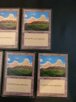 5x Ice Age #343 Plains Mixed Condition Basic Land Mana Magic MTG White Lot - Image 3