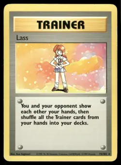 Pokemon Cards Lass 75/102 Base Set WOTC Unlimited Rare MP - Image 1