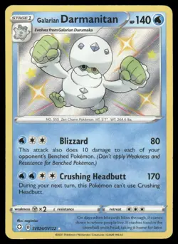 Pokemon Cards Galarian Darmanitan SV024/SV122 Shining Fates Shiny Vault NM - Image 1