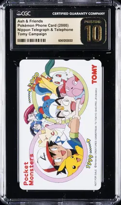 2000 POKEMON PHONE CARD ASH & FRIENDS CGC 10 PERFECT - Image 1