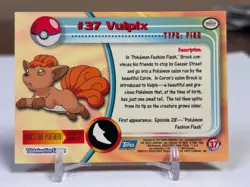1999 Topps Pokemon #37 Vulpix (TV Animation Series 1) 1st Print Blue Logo LP - Image 2