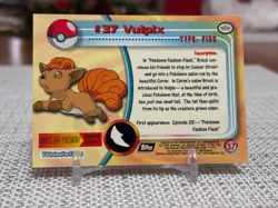 1999 Topps Pokemon #37 Vulpix (TV Animation Series 1) 2nd Print Black Logo NM - Image 2