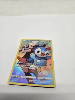 Pokemon Piplup Holo Full Art Cosmic Eclipse Secret Rare Card 239/236 - Image 1