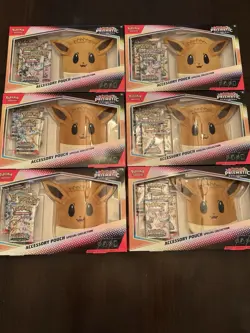 Lot Of 6 Pokemon TCG Prismatic Evolutions Eevee Accessory Pouch Collection - Image 1
