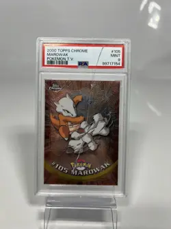 2000 TOPPS CHROME POKEMON T.V. #105 MAROWAK PSA 9 CRACKED SLAB - Image 1