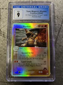 Pokemon EX Team Magma Vs Aqua Rhydon Reverse Holo 22/95 CGC 9 Mint - Image 1