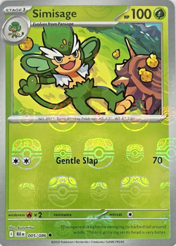 Pokemon TCG Black Bolt: Simisage (Masterball Reverse Holo) #005/086 - Near Mint+ - Image 2
