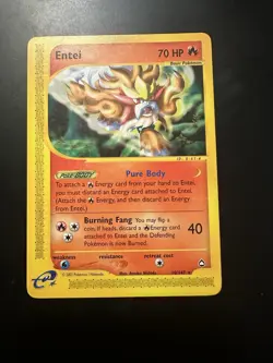 Entei 010/147 Aquapolis Non Holo Regular Pokemon Lightly Played LP - Image 1