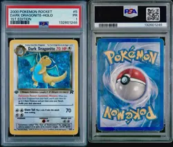 Pokemon Dark Dragonite Team Rocket 1st Edition Holo Rare #5 PSA 1 Swirl - Image 3