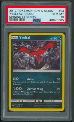 Pokemon Sun And Moon Shining Legends Yvetal Holo 54/73 PSA 10 - Image 1