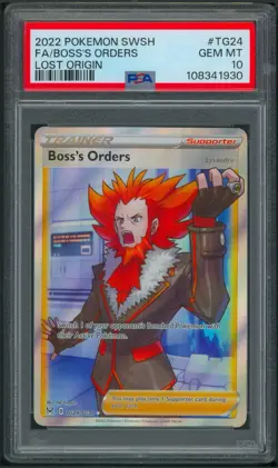 Pokemon SWSH Lost Origin Boss’s Orders Full Art TG24/TG30 PSA 10 - Image 1