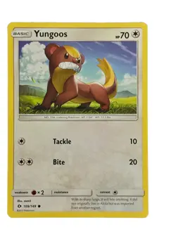 New: 2017 Pokemon TCG Yungoos 109 Sun & Moon Base Set Regular Common - Image 1