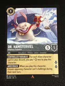 Disney Lorcana Winterspell Dr. Hamsterviel - Infamous Scientist 186/204 NM Rare - Image 1