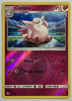 Clefable40/68 (NM) Reverse Holo Sun & Moon: Hidden Fates 2019 Pokemon Card - Image 1