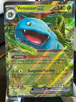 POKEMON VENUSAUR EX 003/165 DOUBLE RARE HOLOFOIL SCARLET & VIOLET 151 NM CARD - Image 1