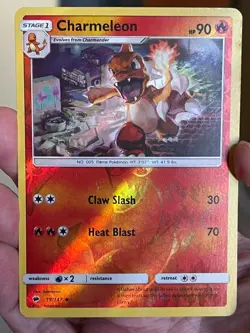 POKEMON CHARMELEON 19/147 UNCOMMON REVERSE HOLOFOIL BURNING SHADOWS LP CARD - Image 1