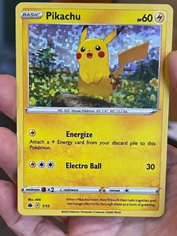 POKEMON PIKACHU 7/15 PROMO CONFETTI HOLOFOIL MCDONALDS 2022 LP CARD - Image 1