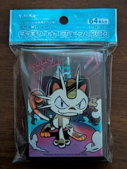 Pokemon Card Sleeves Meowth Premium Gloss 64pcs Deck Shield Pokemon Center Japan - Image 1