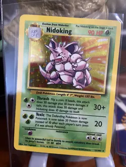 Pokemon Cards Base Set Nidoking Light Play - Image 1