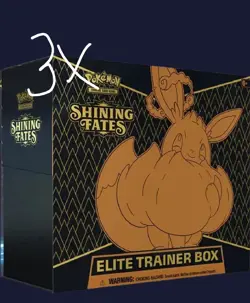 🔥LOT OF 3 Pokemon TCG Shining Fates Elite Trainer Box ETB Factory Sealed New!🔥 - Image 1