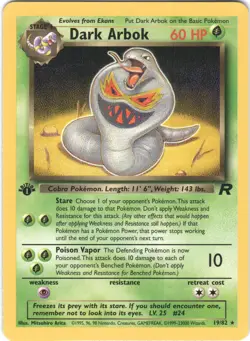 Dark Arbok 1st Ed 19/82 Rare Team Rocket Pokemon NM - Image 1