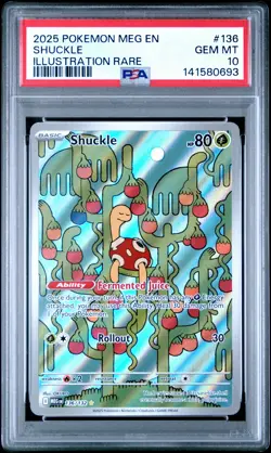 2025 POKEMON MEG EN-MEGA EVOLUTION ILLUSTRATION RARE #136 SHUCKLE PSA 10 - Image 1