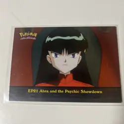 2000 Topps Pokemon TV #EP21 Abra and the Psychic Showdown (F) Silver Foil - Image 1