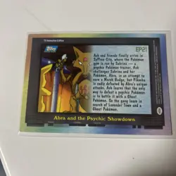 2000 Topps Pokemon TV #EP21 Abra and the Psychic Showdown (F) Silver Foil - Image 2