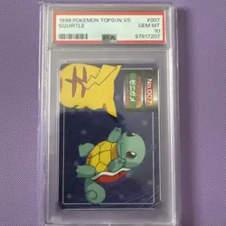 1997-98 POKEMON TOPSUN VS #007 SQUIRTLE VS PIKACHU PSA 10 - Image 1