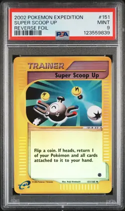 2002 POKEMON EXPEDITION #151 SUPER SCOOP UP-REVERSE FOIL PSA 9 - Image 1