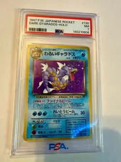 1997 Pokemon Dark Gyarados Holo Japanese Team Rocket #130 Holo PSA 7 - Image 1