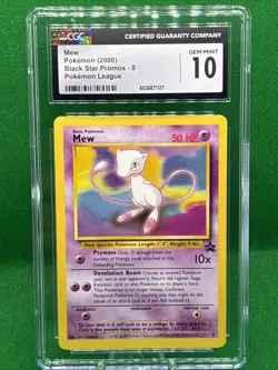 2000 Pokemon League Mew Black Star Promo #8 CGC Gem Mint 10 - Image 1