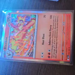 Pokemon TCG Radiant Charizard Crown Zenith Holo Card 020/159 featuring Blaziken - Image 4