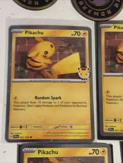 Pikachu 051 /162 Stamped 2026 Pokemon Day 30 Promo Lot Of 5 Cards Plus Coins - Image 3