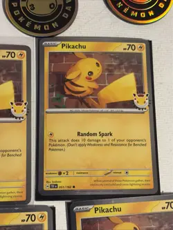 Pikachu 051 /162 Stamped 2026 Pokemon Day 30 Promo Lot Of 5 Cards Plus Coins - Image 4