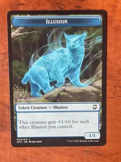 Illusion / Zombie Token MTG Magic the Gathering Card LP Lightly Played AFC - Image 1