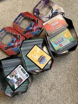 Pokemon TCG XY Sword Shield Scarlet Violet Mega Code Card Lot 1200+ Cards + Tins - Image 1