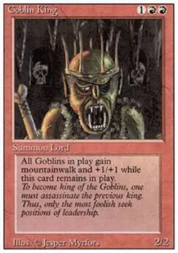 1x Heavily Played, English Goblin King - Revised Edition - Image 1