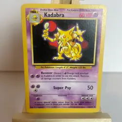 Kadabra 32/102 Base Set (Unlimited) Uncommon Pokemon Moderate Play+ - Image 1