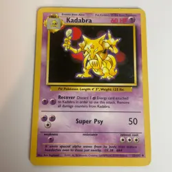 Kadabra 32/102 Base Set (Unlimited) Uncommon Pokemon Moderate Play+ - Image 3
