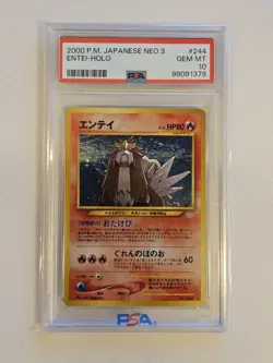 PSA 10 Gem Mint 2000 Entei 244 Holo Neo 3 Pokemon Japanese - Image 1