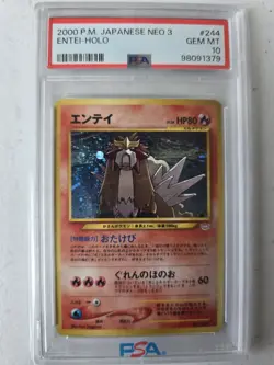 PSA 10 Gem Mint 2000 Entei 244 Holo Neo 3 Pokemon Japanese - Image 3