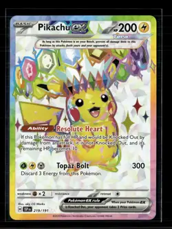 Pokemon 2024 Surging Sparks Pikachu EX SAR #219/191 - Image 1
