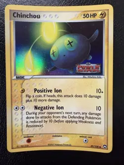 Pokemon TCG Chinchou Power Keepers 49/108 Reverse Holo Stamped LP - Image 1
