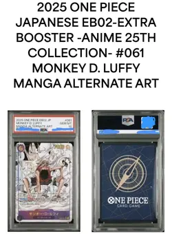 Monkey.D.Luffy Gear Second EB02-061 manga PSA10 Jap One Piece TCG - Image 1