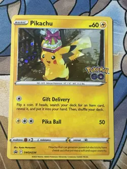 Pokemon TCG Pikachu Sword & Shield SWSH234 Holo Black Star Promo Card NM - Image 1