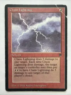 Chain Lightning Legends Regular MTG CREASED Vintage 1994 - Image 1