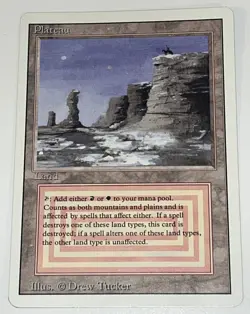 MTG Magic the Gathering Plateau Revised Edition Dual Land NM 1994 Drew Tucker - Image 1
