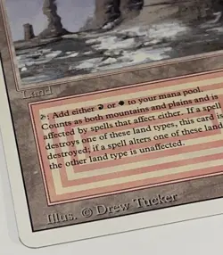 MTG Magic the Gathering Plateau Revised Edition Dual Land NM 1994 Drew Tucker - Image 2