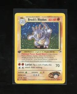 1ST EDITION 2000 Pokemon Gym Heroes Brock's Rhydon 2/132 Holo Foil Rare - Image 1